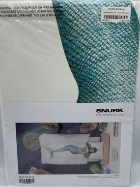 NEW SNURK Mermaid Twin Size Duvet Cover With Pillowcase Set Organic Cotton